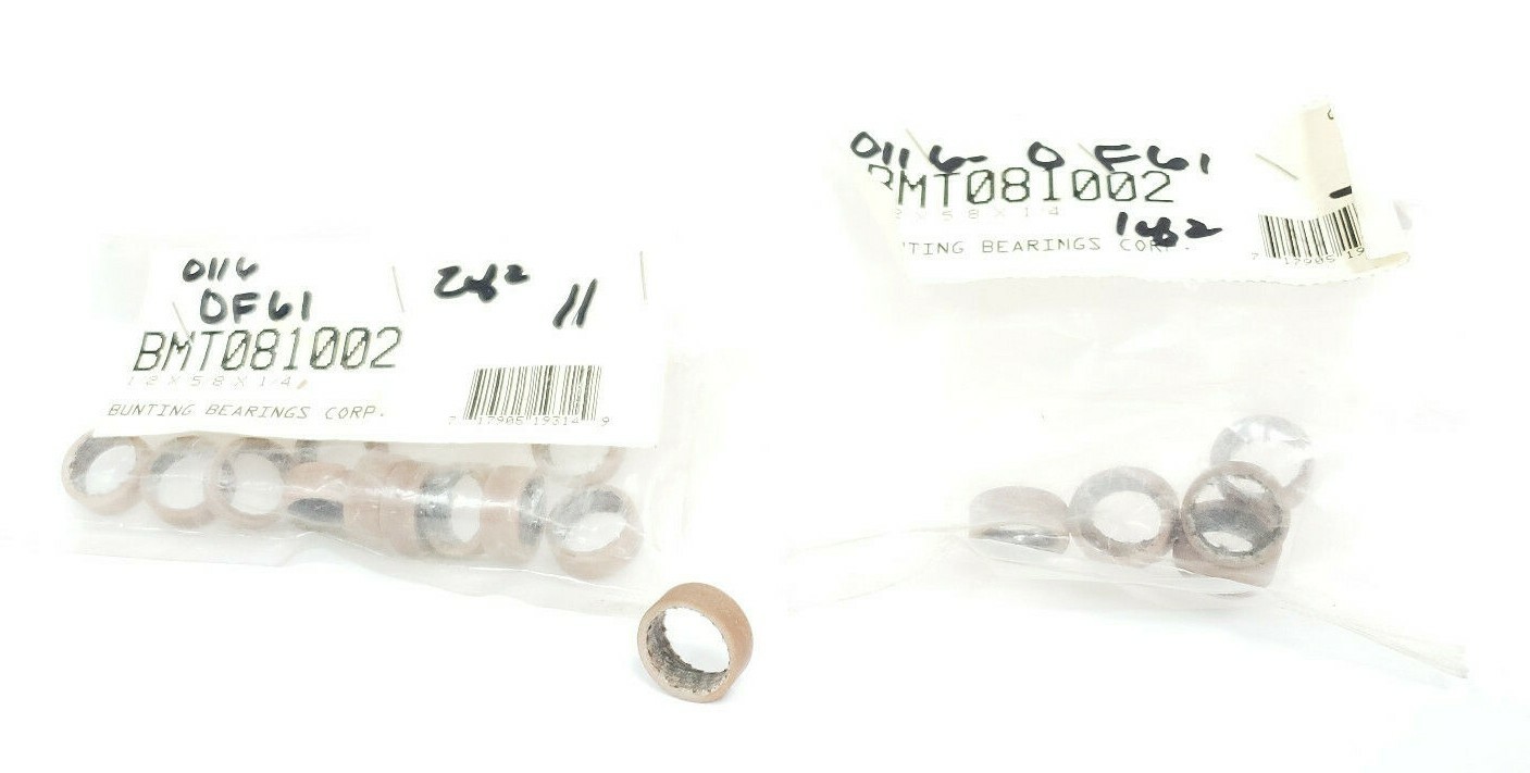 Used LOT OF 19 NEW BUNTING BEARINGS CORP. BMT081002 BEARINGS 1/2X5/8X1/4