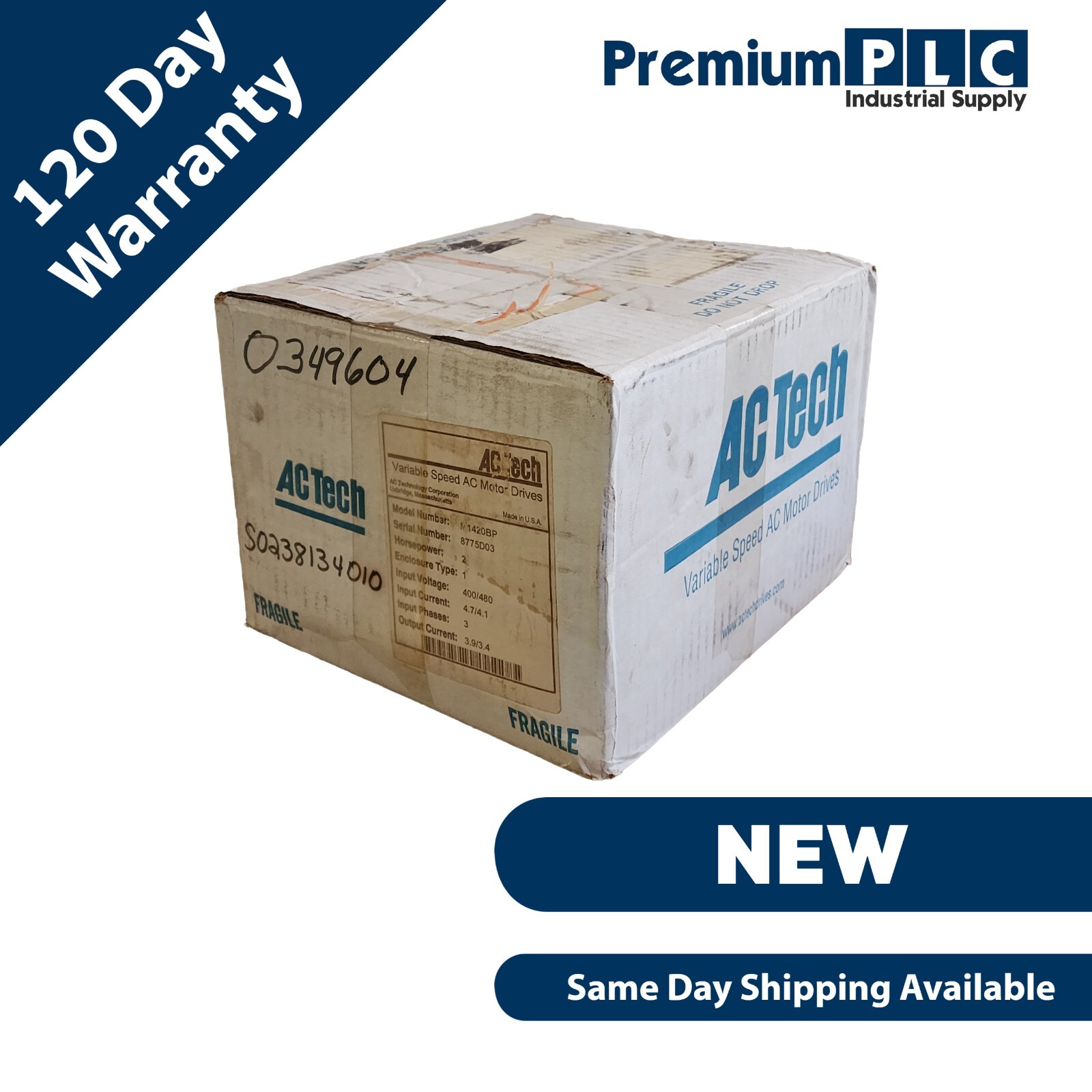 Used NEW AC TECH LENZE M1420BP ADJUSTABLE SPEED AC MOTOR CONTROL 2HP 400/480V