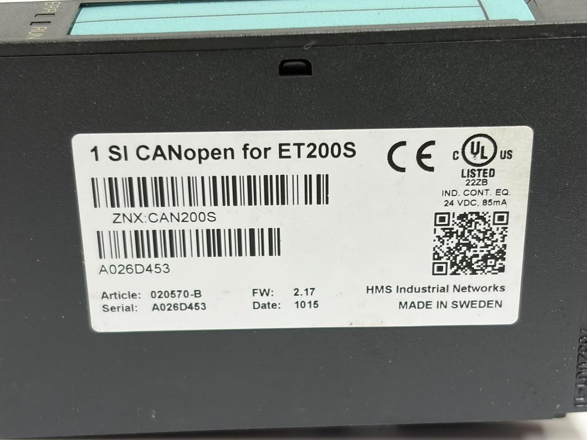 Used Lot of 2 - HMS Anybus 1 SI CANopen for ET200S ZNX.CAN200S 020570-B Module