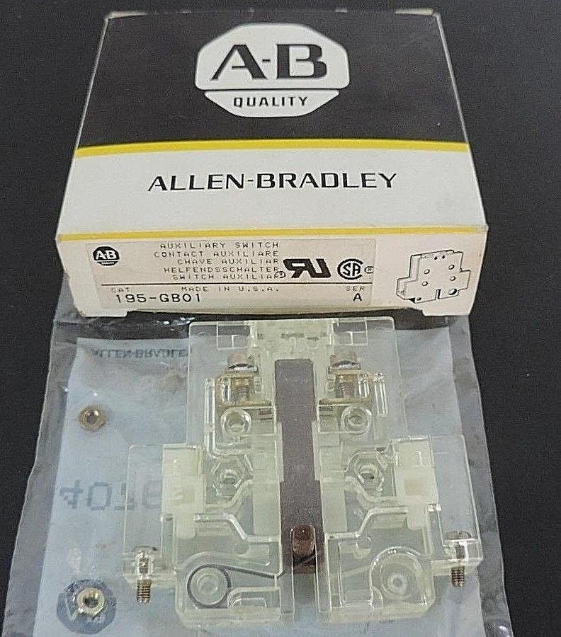 Used NIB ALLEN BRADLEY 195-GB01 SER. A AUXILIARY SWITCH 195GB01