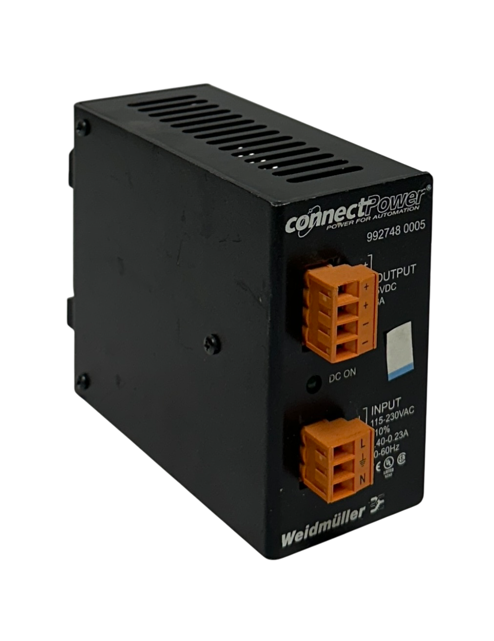Used WEIDMULLER 992748 0005 / 9927480005 CONNECTPOWER POWER SUPPLY 5VDC OUTPUT USNP
