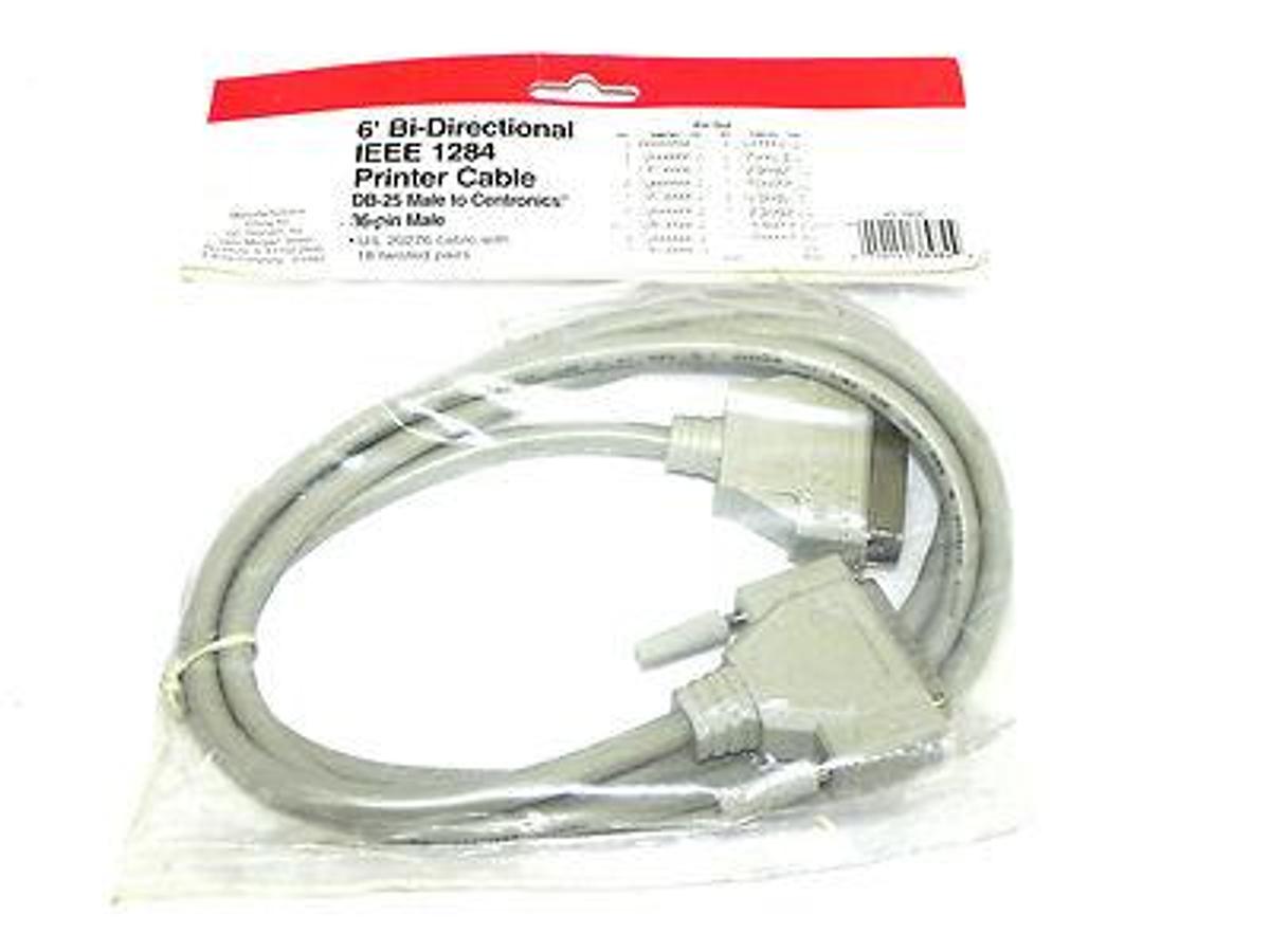 NEW BI-DIRECTIONAL IEEE 45-1806 PRINTER CABLE 6FT. 451806