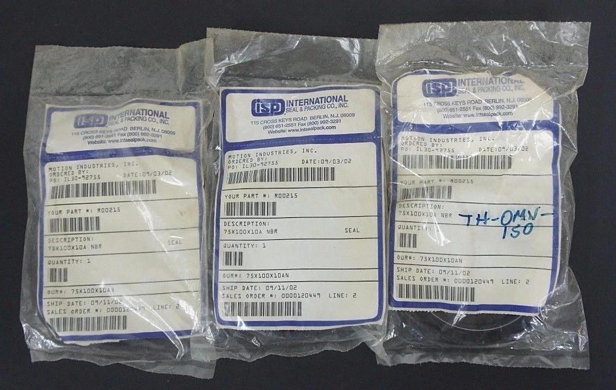 Used LOT OF 4 NEW ISP INTERNATIONAL 75X100X10 OIL SEALS 75X100X10A NBR