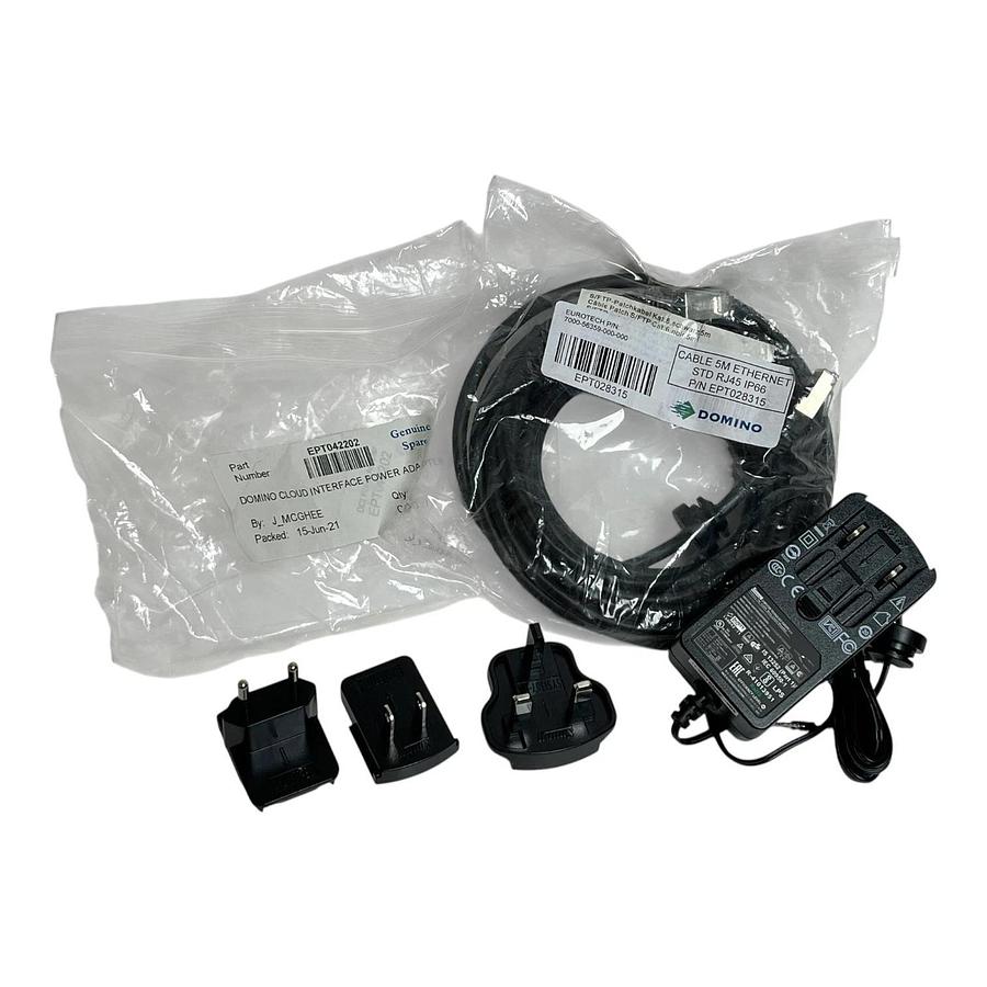 Domino EPT042202 Cloud Interface Power Adapter & EPT02815 5m Ethernet Cable New