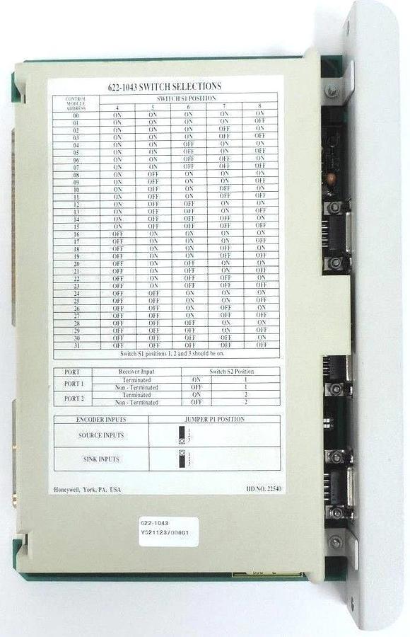 Refurbished HONEYWELL 622-1043 SERVO PTP CONTROL MODULE *REFURBISHED*