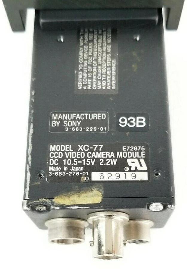 Used .SONY XC-77-1 CAMERA ASSEMBLY W/ 3'' IN. LENS & MOUNTING BRACKET XC-77 XC771