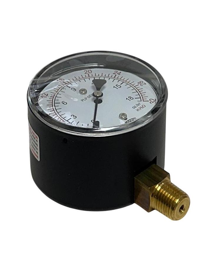 Used 2 WINTERS PLP301 OEM PRESSURE GAUGES 2.5'' FACE 1/4'' NPT BTM 0-32 H2O/OZ NSMP