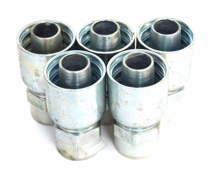 Used LOT OF 5 NEW PARKER 1J043-16-16 CRIMP FITTING SEAL LOK RIGID STRAIGHT 1" SILVER