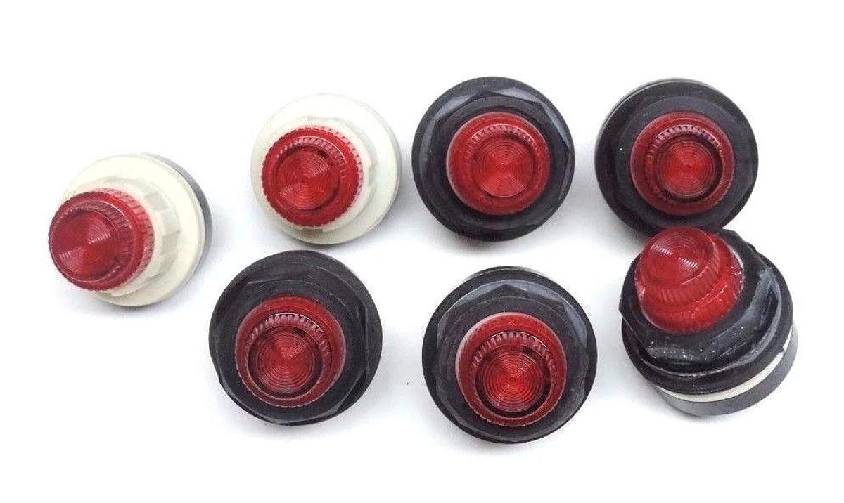 Used LOT OF 7 SQUARE D 9001-KP44 PILOT LIGHTS RED 9001KP44