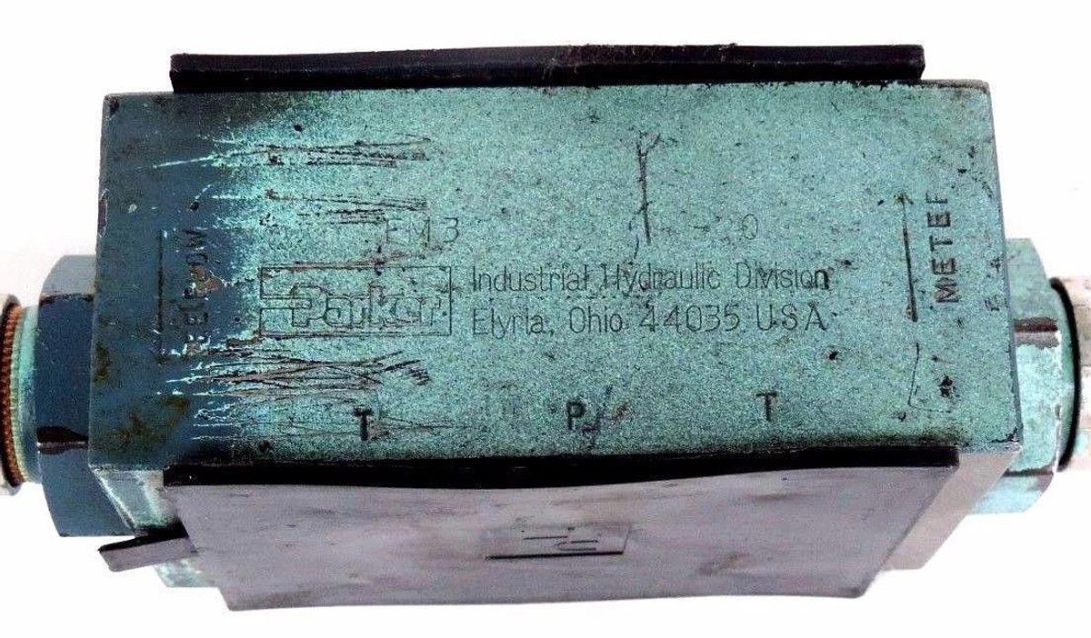 Used PARKER FM3-20 HYDRAULIC FLOW CONTROL VALVE FM320
