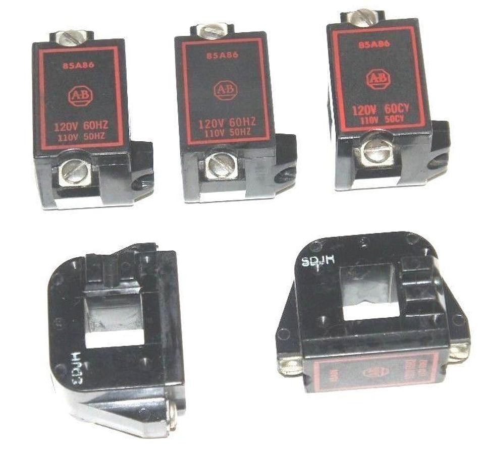 Used LOT OF 5 ALLEN BRADLEY 85A86 COILS 120V 60HZ, 110V 50HZ