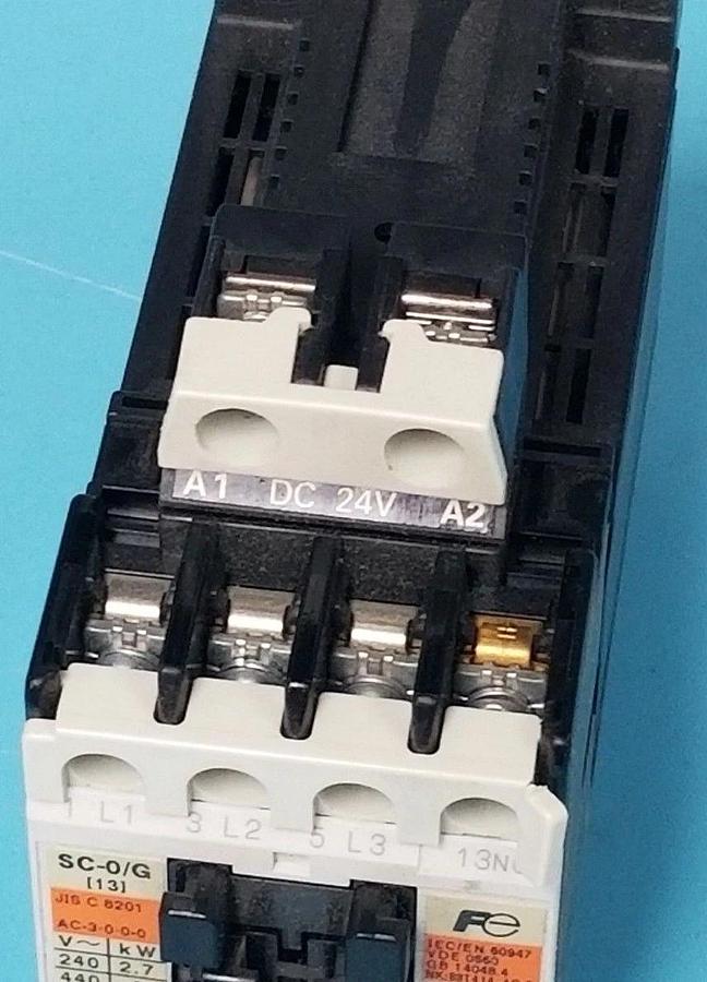 Used FUJI ELECTRIC SC-0/G [13] CONTACTOR CAT NO: 4GC0F0#10, SC13AG, SCO/G, 24VDC COIL