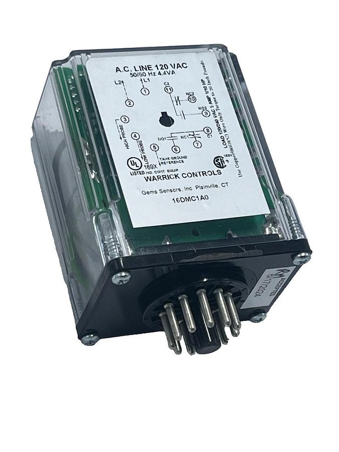 Warrick Gems 16DMC1A0 Level Control Relay DPDT 26K Sensitivity 120V 11-Pin - New