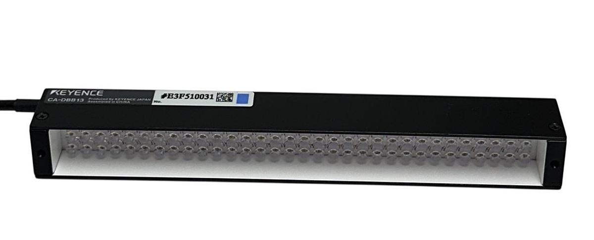 Used KEYENCE CA-DBB13 / CADBB13 OEM BLUE BAR LIGHT 132mm NO PLATE 24VDC 7.3W NSMP