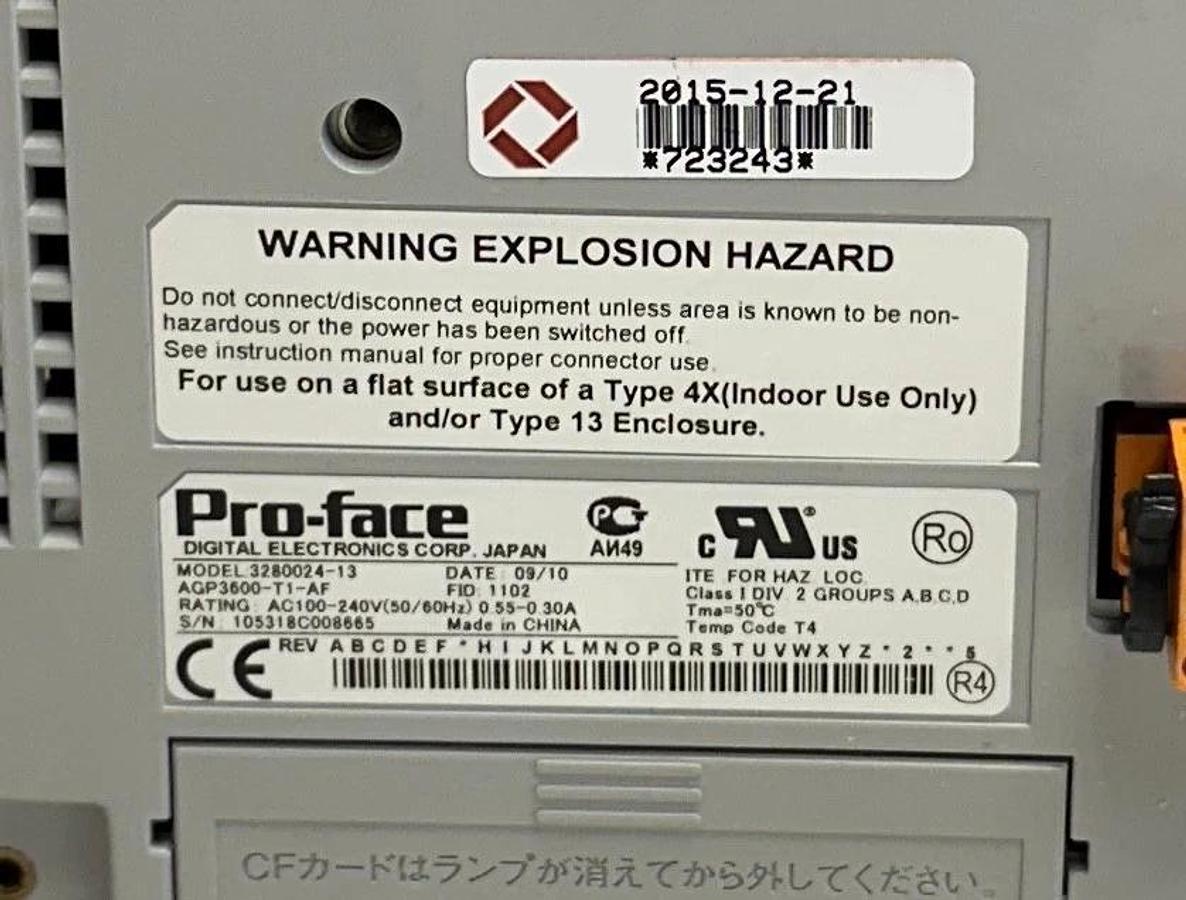 Refurbished PRO-FACE AGP3600-T1-AF / 3280024-13 ANALOG TOUCH PANEL GP6000 SERIES REFURBISHED