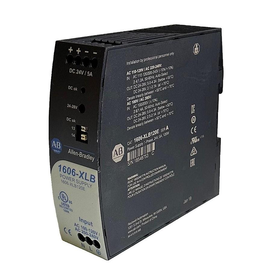Used ALLEN BRADLEY 1606-XLB120E /A 1606-XLB POWER SUPPLY 110-120/220-240Vac 1-PH 120W