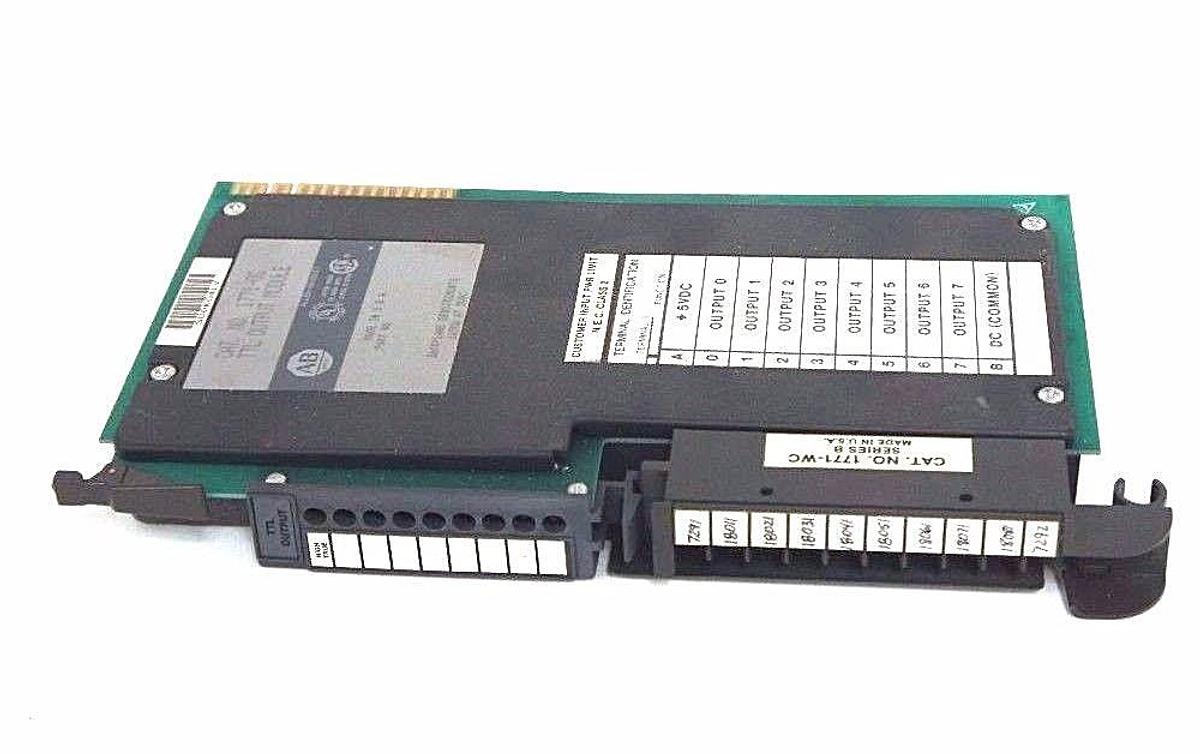 Used LOT OF 6 ALLEN BRADLEY 1771-OG TTL OUTPUT MODULES W/ 1771-WC SERIES B HARNESS