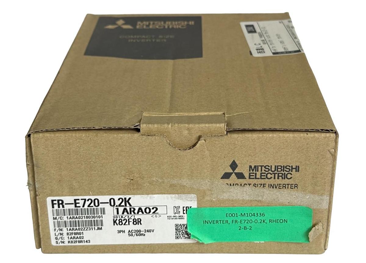 Used NEW MITSUBISHI ELECTRIC FR-E720-0.2K / FRE72002K COMPACT INVERTER 200-240VAC 3PH