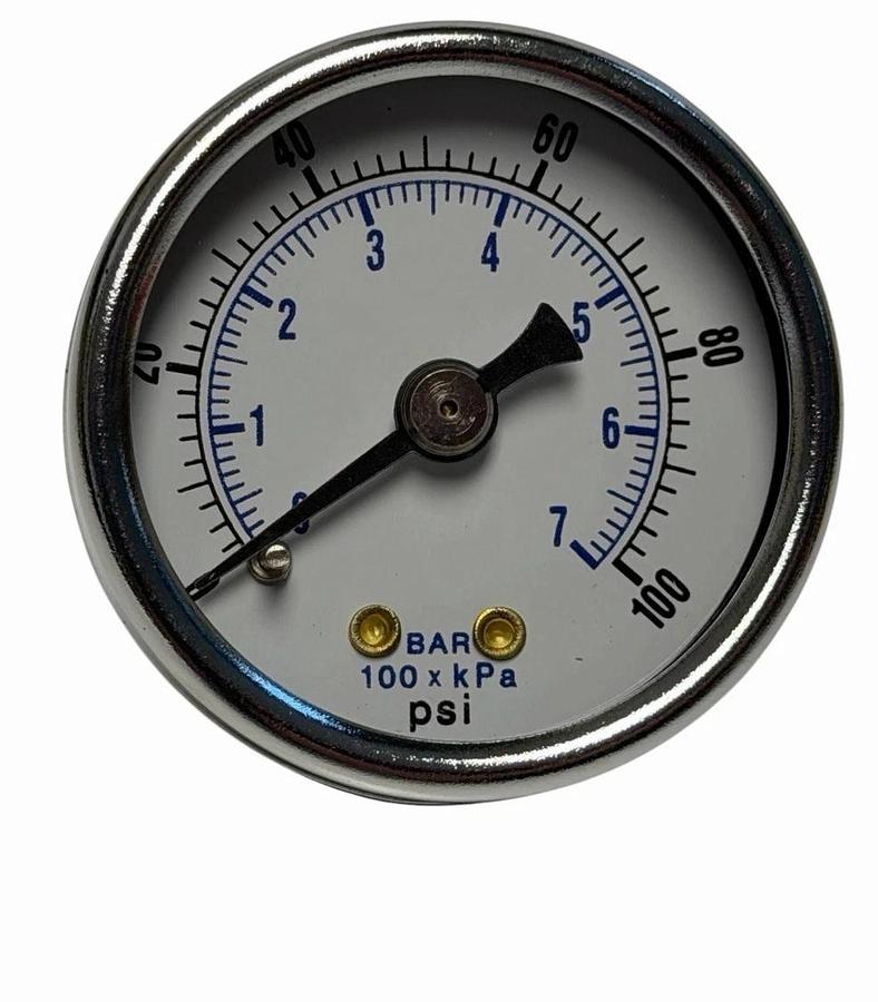 (4) NIB PIC 102D-158E PRESSURE GAUGES 1-1/2'' DRY 1/8NPT BRASS BACK 0-100 PSI