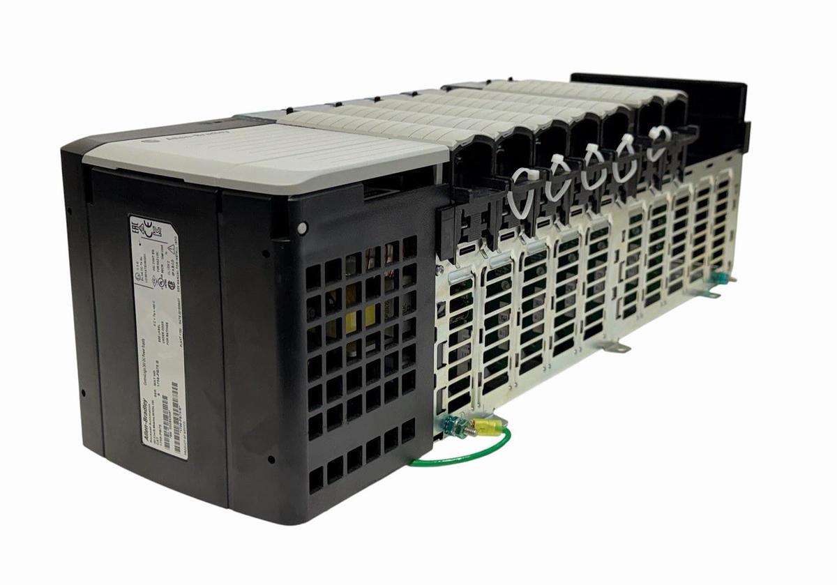 Used ALLEN BRADLEY 1756-A10 SLOT RACK W/ 1756-PB75 POWER SUPPLY 1756-OB16E & MORE