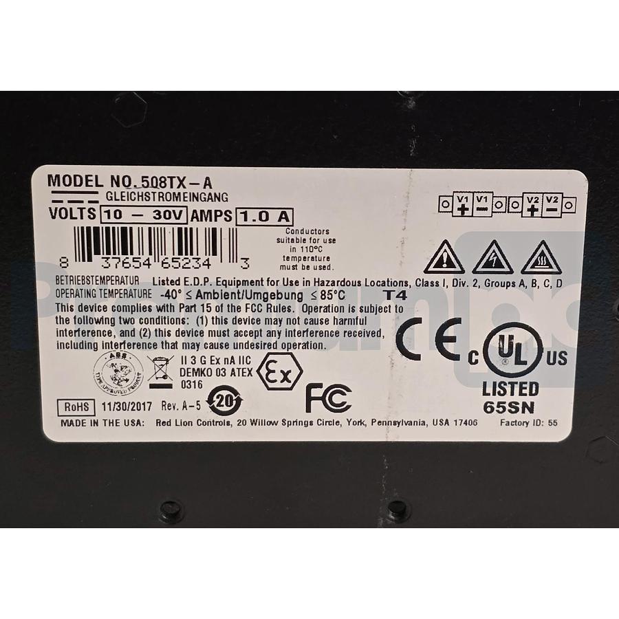 Used Red Lion N-Tron 508TX-A | 508TX Managed Ethernet Switch 8-Port 10-30VDC NSNP