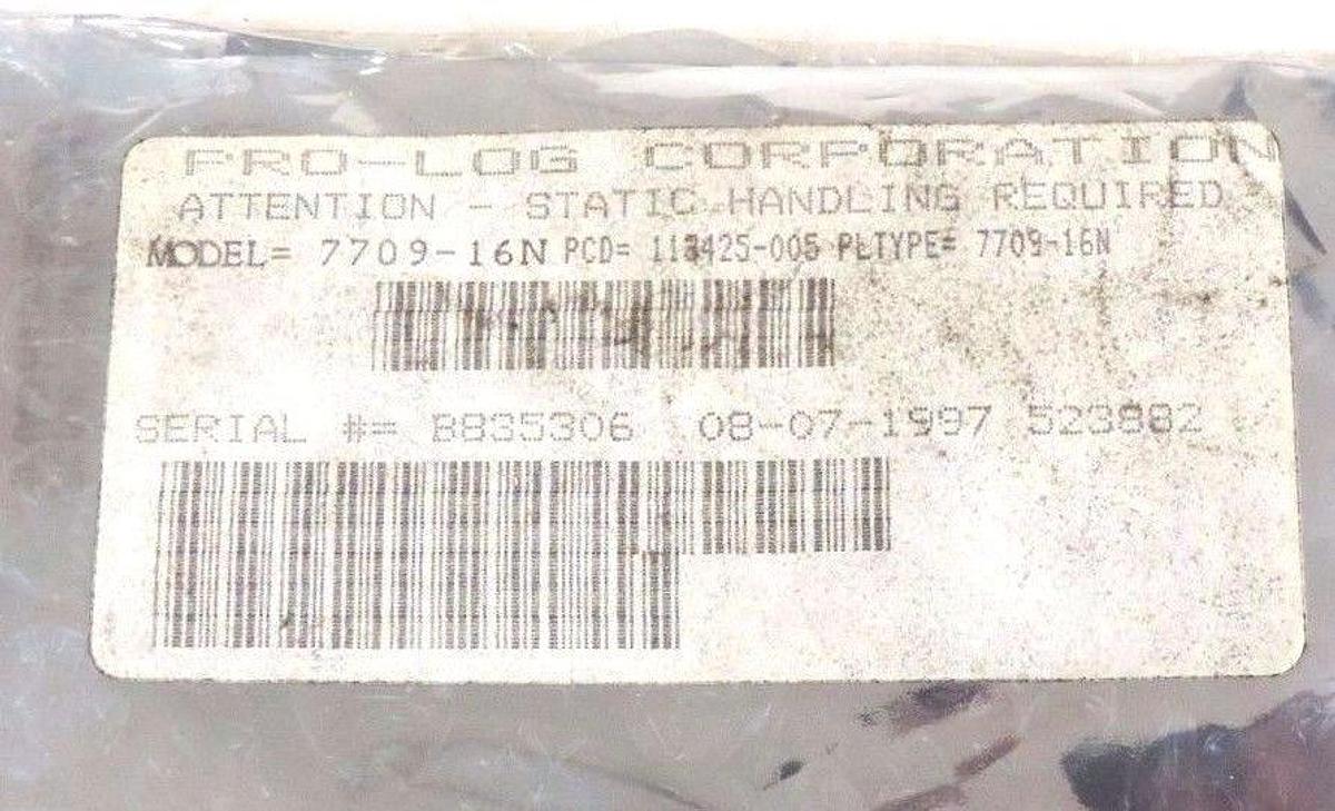 Used NEW PRO-LOG/PROLOG 7709-16N MEMORY CARD 770916N, REV. 005