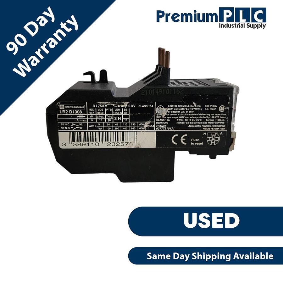 Used TELEMECANIQUE LR2-D1308 THERMAL OVERLOAD RELAY 2.5-4 LR2D1308