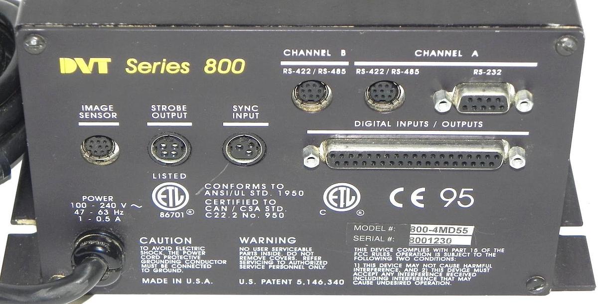 Used DVT 800-4MD55 SERIES 800 CAMERA CONTROLLER 8004MD55