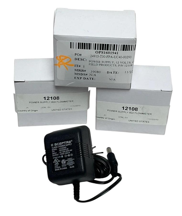 Lot of 3 Sceptre U123030D Class 2 Power Supply PD1230PL06 - For 822 Flowmeter
