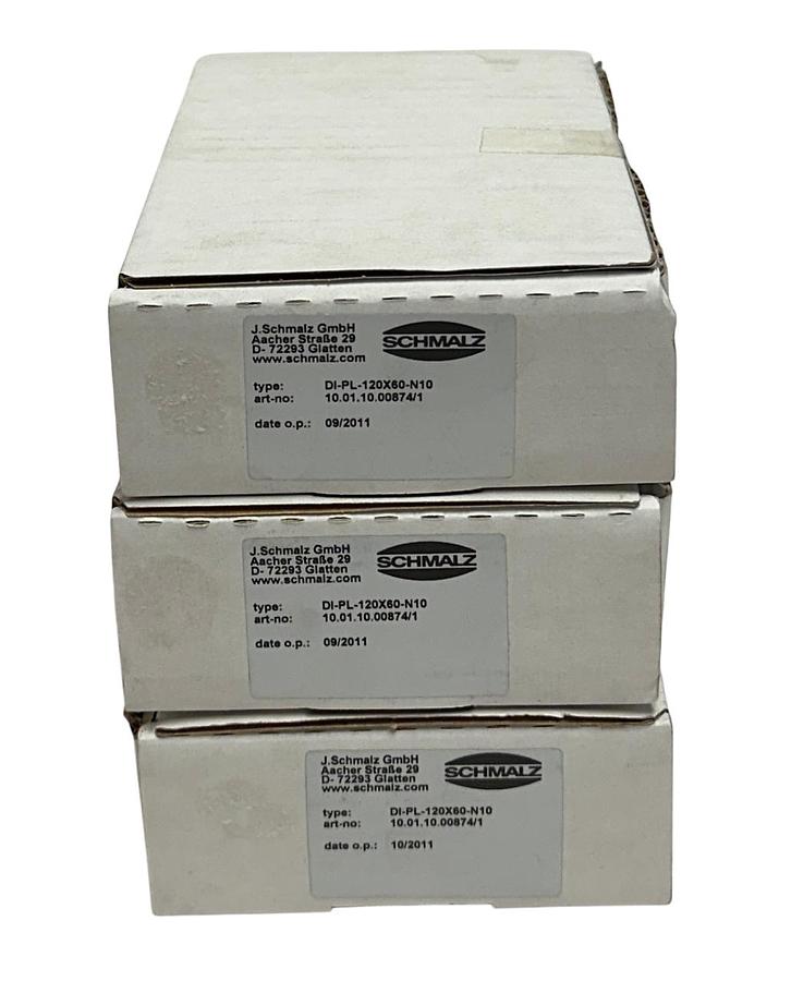 Used 3 SCHMALZ DI-PL-120X60-N10 / 10.01.10.00874/1 REPLACEMENT FOAM FOR GRIPPER NSMP