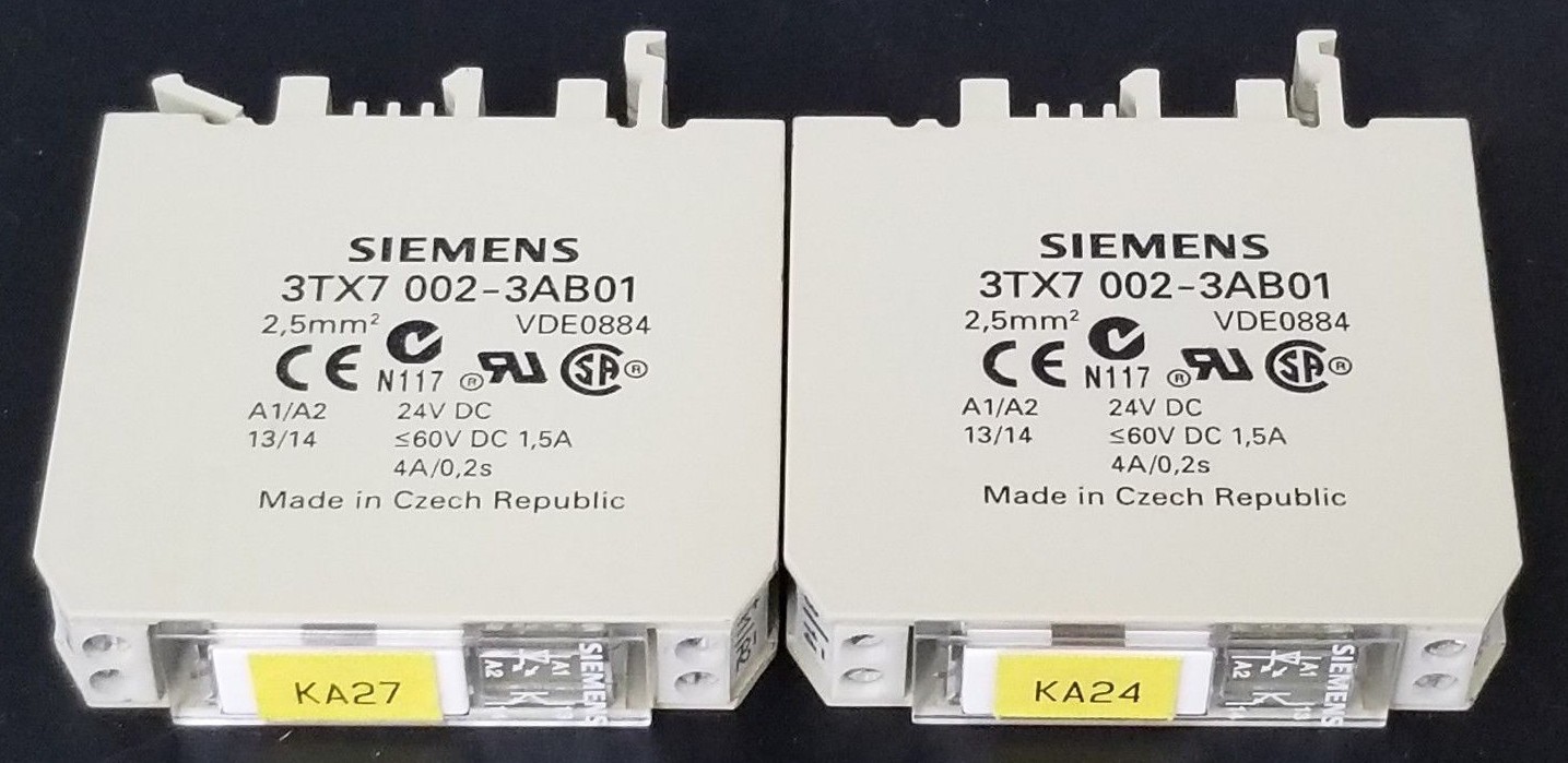 Used LOT OF 2 SIEMENS 3TX70023AB01 OUTPUT INTERFACE MODULES 3TX7002-3AB01 (DAMAGED)