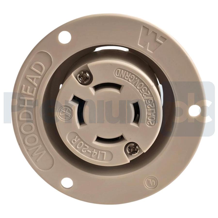 Woodhead 2774MB Safeway Flanged Receptacle NEMA L14-20 20A 125/250V 1301490042