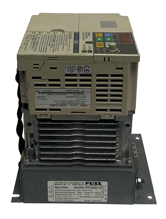 Used OMRON 3G3MV-A4040 / 3G3MVA4040 SYSDRIVE INVERTER W/ 3G3MV-PFI3020-D FILTER USNP