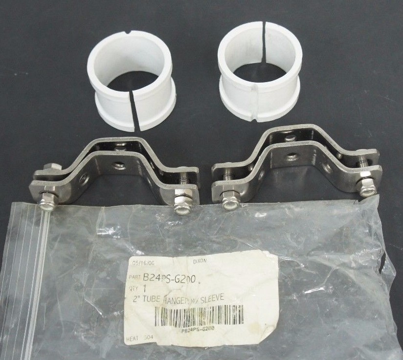 Used LOT OF 2 NEW DIXON B24PS-G200 2'' TUBE HANGERS W/ SLEEVE, B24PSG200
