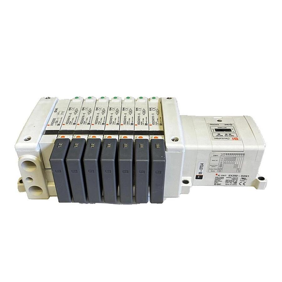 Used SMC EX250-SDN1 / EX250SDN1 EX250 SI DeviceNet INTERFACE W/ VQC2A01N-5 SOLENOIDS