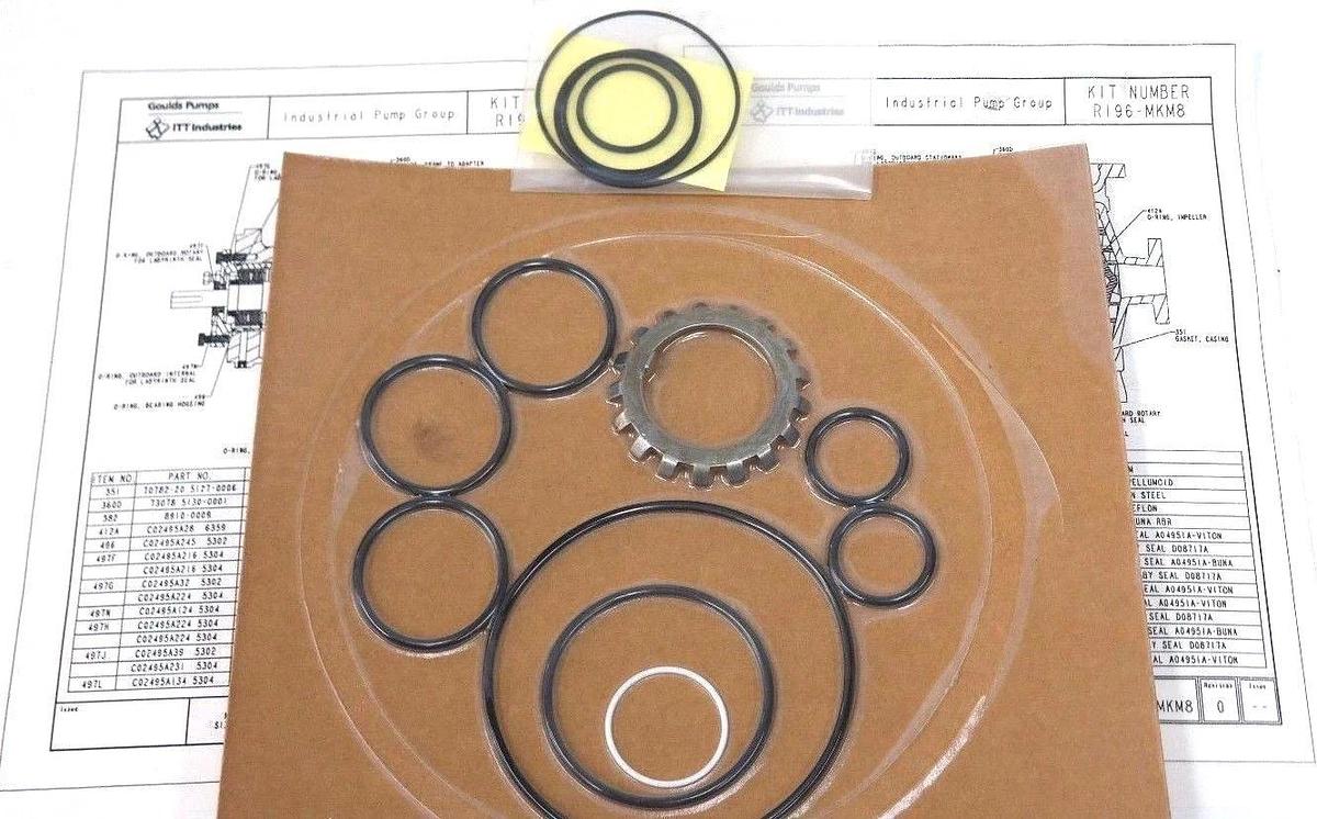 Used NIB GOULDS PUMPS R196-MKM8 MAINTENANCE SEAL KIT MT R196MKM8