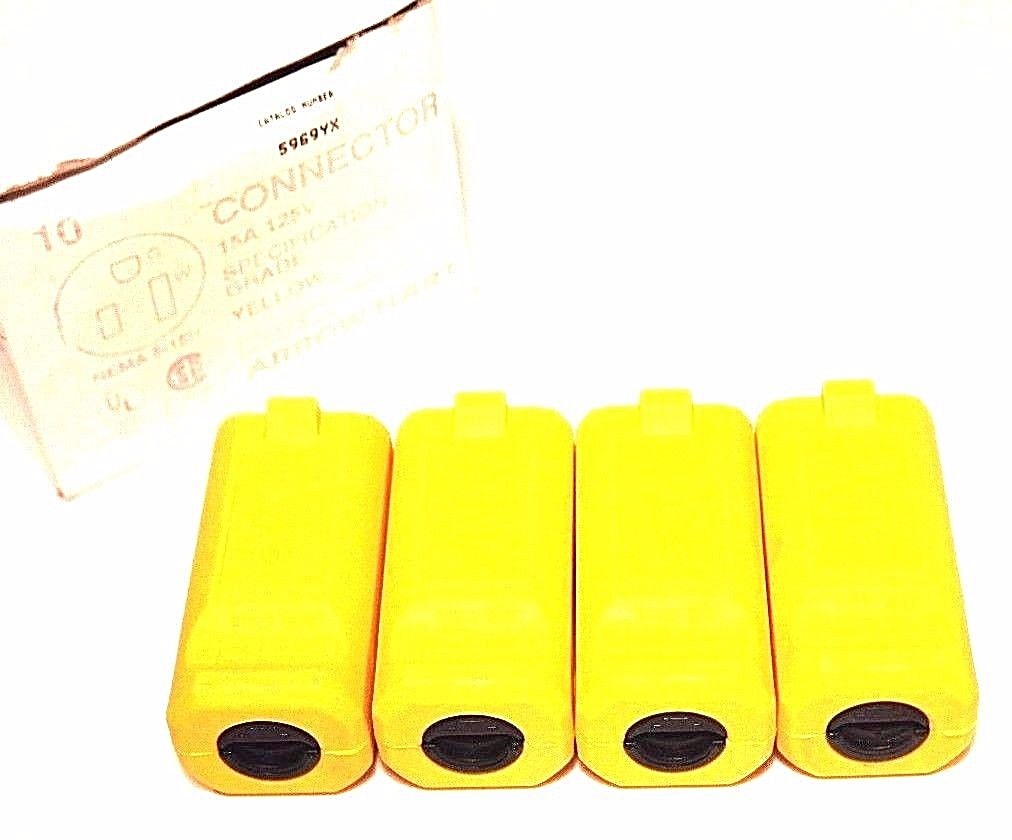 Used BOX OF 4 NEW ARROW HART 5969YX CONNECTORS 15A, 125V, YELLOW