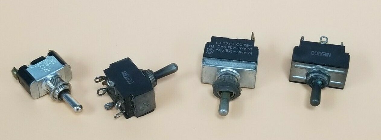 Used LOT OF 4 ASSORTED CARLING TOGGLE SWITCHES