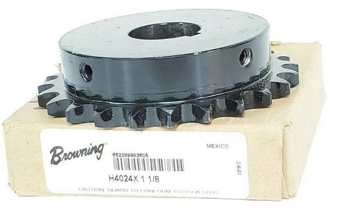Used NIB BROWNING H4024X 1 1/8 SPROCKET STEEL W/ HARDENED TEETH H4024X118