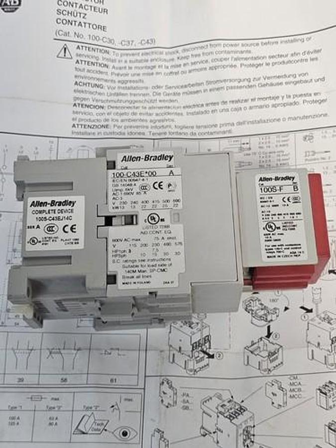 Used ALLEN BRADLEY 100S-C43EJ14C /A BULLETIN 100S SAFETY CONTACTOR 24VDC 3-POLE