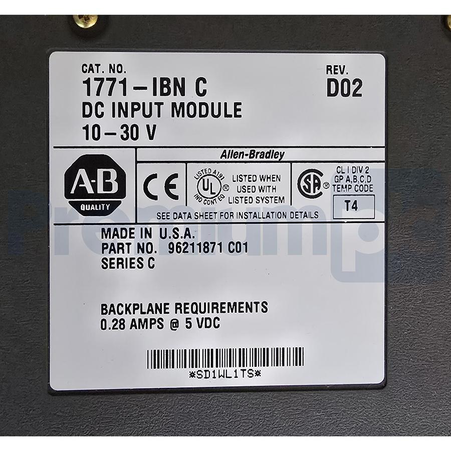 Used ALLEN BRADLEY 1771-IBN /C PLC-5 DC INPUT MODULE 10-30V REV. D02 1771IBN NSMP
