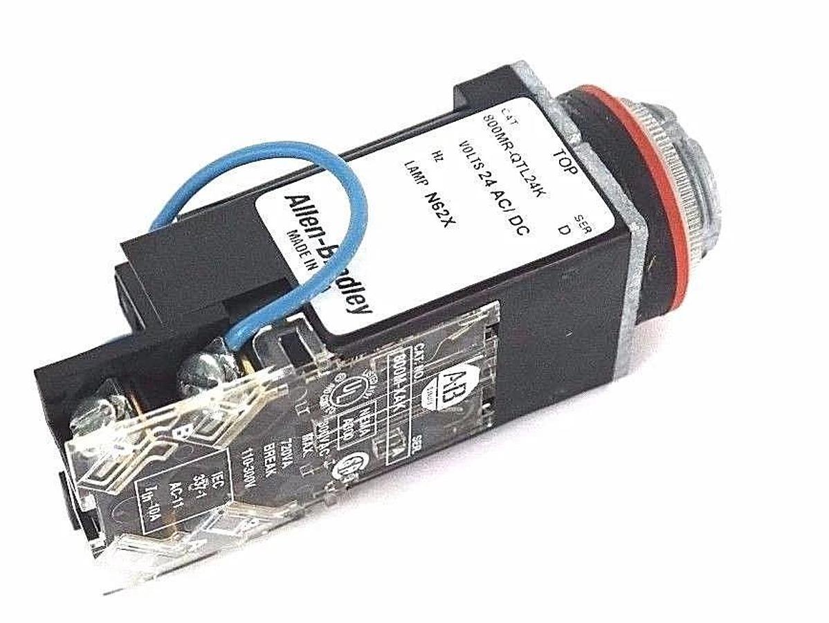 ALLEN BRADLEY 800MR-QTL24WK ROUND PILOT LIGHT SER. D 24V WHITE LED INCOMPLETE