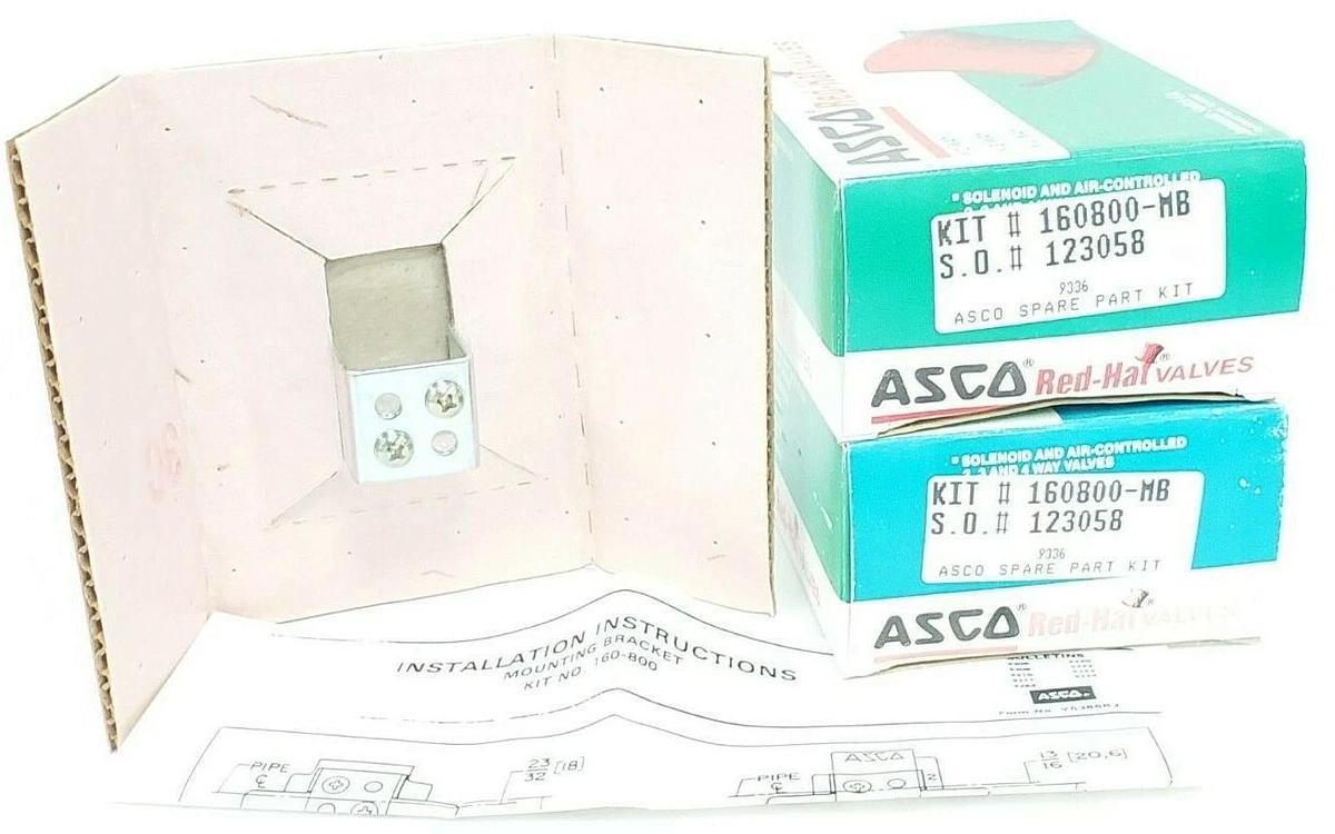 Used LOT OF 2 NIB ASCO 160800-MB SPARE PART KITS 160800MB