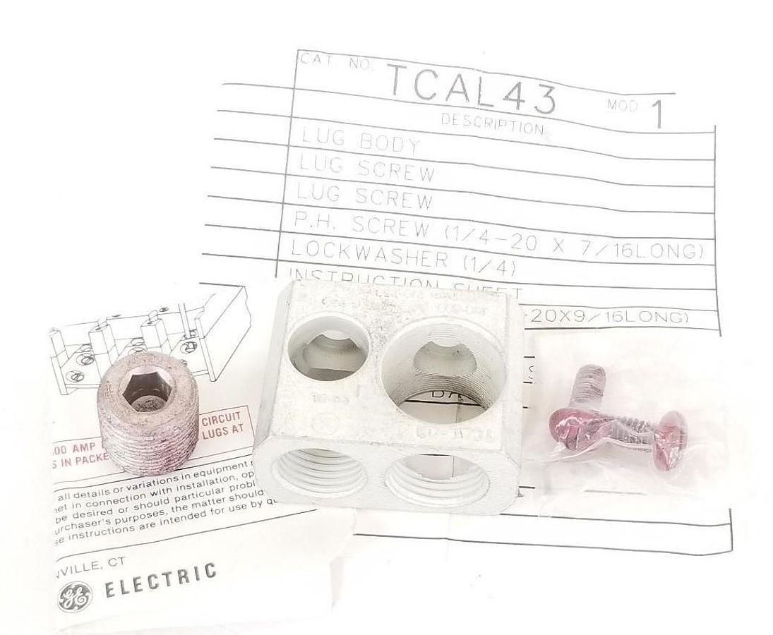 NEW GENERAL ELECTRIC TCAL43 CIRCUIT BREAKER LUG KIT *INCOMPLETE*