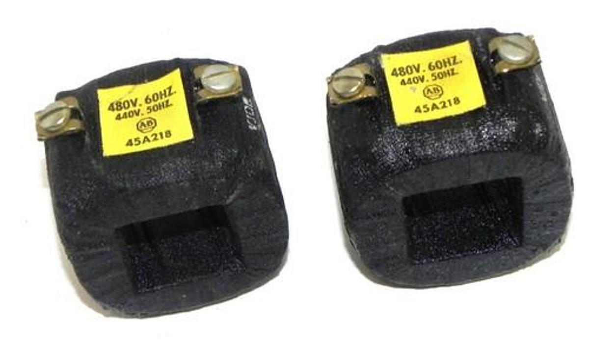 Used LOT OF 2 NEW ALLEN BRADLEY 45A218 COILS 480V 60HZ, 440V 50HZ