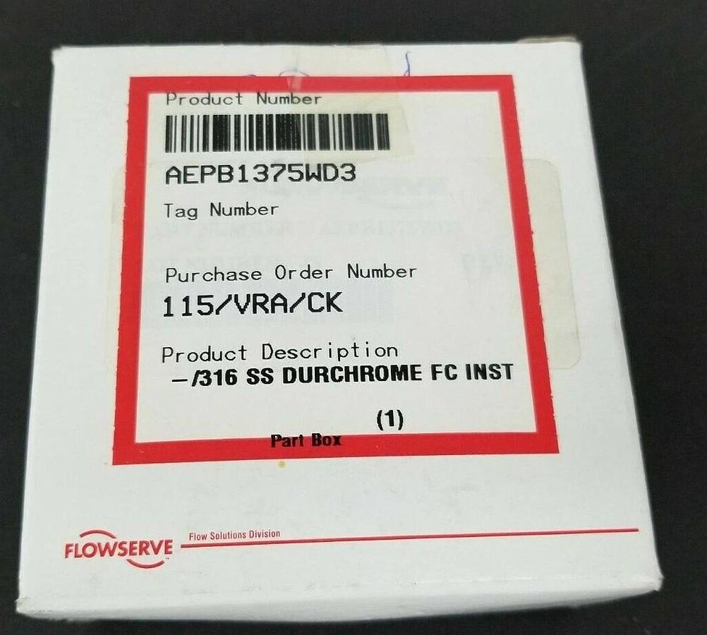 Used NIB FLOW SERVE AEPB1375WD3 -/316 SS DURCHROME FC INST