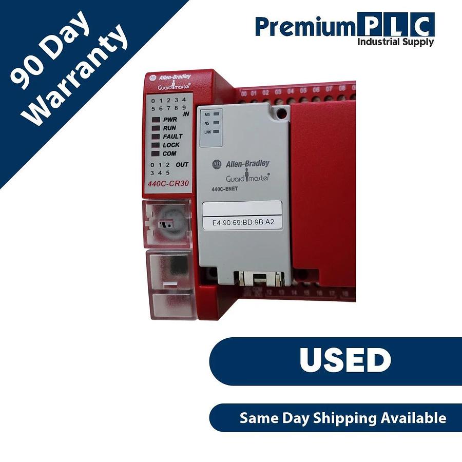 Used USED ALLEN BRADLEY 440C-CR30-22BBB /A GUARDMASTER CR30 SAFETY RELAY W/ 440C-ENET