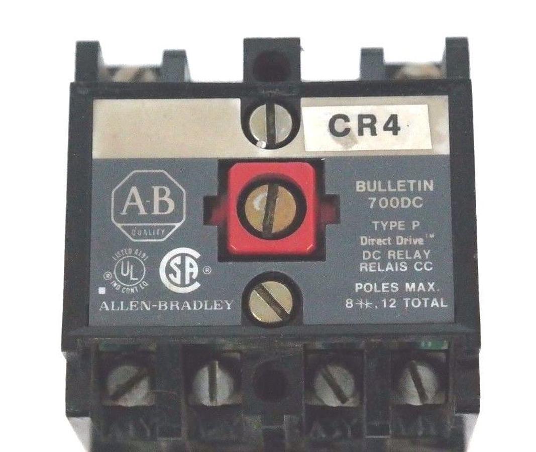 Used ALLEN BRADLEY 700DC-P400Z24 DC RELAY SER. A, TYPE P, 24VDC, PD714 COIL