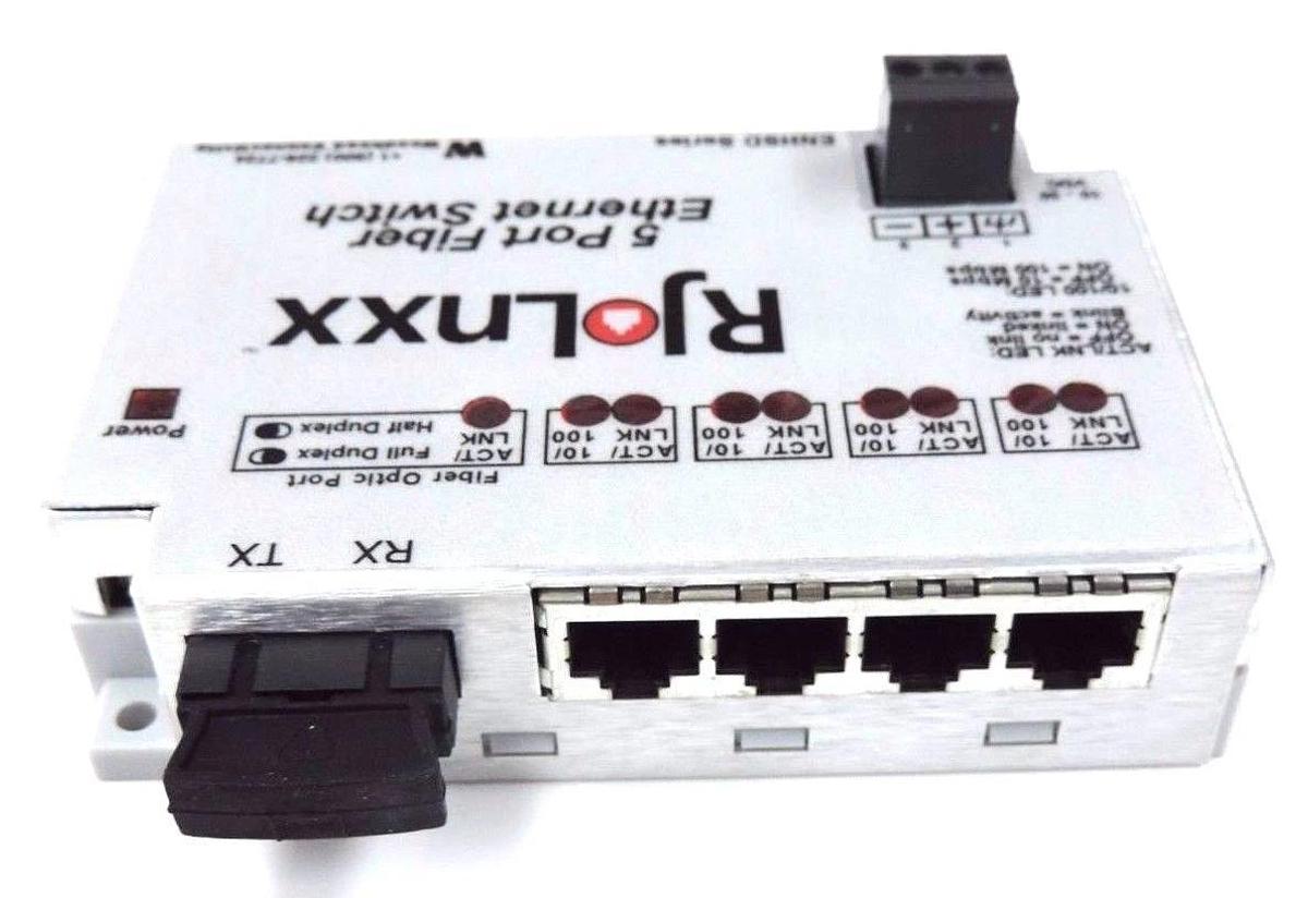 NIB WOODHEAD RJ LNXX ENHSDUR-S5 5 PORT ETHERNET SWITCH REV. 1.01 W/ SOFTWARE