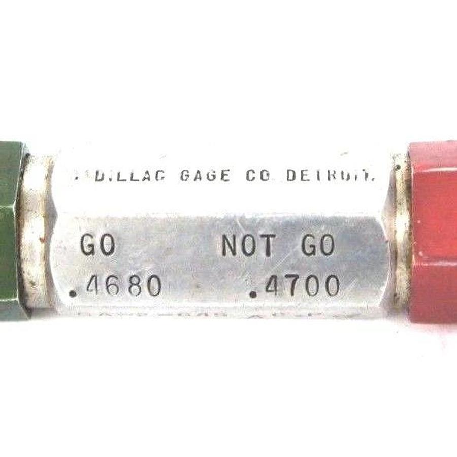 Used CADILLAC GAGE CO. GA-2-645 PLUG GAGE GO 0.4680MM NO GO 0.4700MM